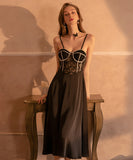 2色 レース セクシー ゴージャス 高見え 肌見せ 谷間魅せ パジャマ ルームウェア MY8-GR1257