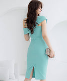 タイトドレス セレブ風 気質 エレガント ワンショルダー 韓国スタイル XH2-ZED889631BH538