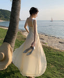 【２色】サンドレス チュール 仙女風 フリル セクシー 淑やかXH2‐QJ8923