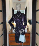 キラキラ ナイトクラブ 袖付き キャバドレス セクシー Party XH2-YJ001