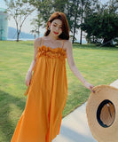 サンドレス 海辺 ホルターネック 大人可愛い ビーチ 夏新作 XH2-AQR6111#