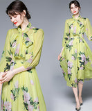 ロングドレス 淑やか 通勤 高級感 着瘦せ 花柄 XH2-AEM6607