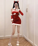 コスプレ サンタ服 ミニドレス キャバドレス  かわいい ふわふわ LT2-MLS7615