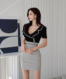 ミニドレス キャバドレス 気質 大人可愛い ハイウエスト XH2-ZED887337A71