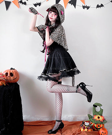 3点セット】ハロウィン コスプレ 可愛い レオパード柄 セクシー ミニ