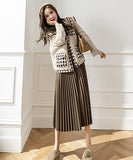 【2色】秋新作 プリーツスカート 可愛い キャバ嬢 同伴 Aライン 着瘦せ XH2-CYFZ001