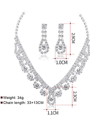 首飾りセット ダイヤモンド ネックレス  ピアス キラキラ XH3-DBHB- CA455-A