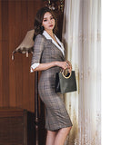 秋新登場 膝丈ドレス キャバ嬢 姉 セクシー 谷間魅せ エレガント XH2-ZED883952BX