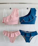 【2色】ビキニ 大人可愛い フリルワンショルダー 水着 XH7-DP-A30166