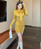 鮮やか  ミニドレス  セクシードレス  宴会  通勤  着瘦せ 高級感 LT2-JY5605