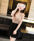 ミニドレス キャバドレス セクシー Aラインレース ナイトクラブ 指名 YM8275