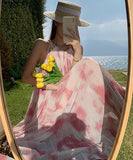 ロングドレス サンドレス 海辺 仙女風 プリーツ XH2-QJ8826