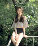 フリル チェック柄 かわいい 水着 ビキニ タンキニ モノキニ 新作 海辺 MY7-KSD