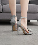 高級感 キラキラ ハイヒール 二次会 おしゃれ セクシー 高見え リボン 宴会 XH5-XL‐FD-868-10