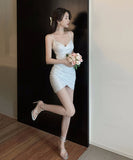 2色 キラキラ 肌見せ セクシー レディー ミニドレス キャバドレス 着瘦せ MY2152-MLS5730