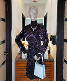 キラキラ ナイトクラブ 袖付き キャバドレス セクシー Party XH2-YJ001