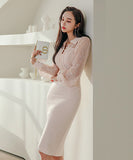 レース 膝丈ドレス セクシー エレガント 気質 きゃばきゃば 同伴 XH2-ZED885271A71