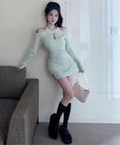 キャバドレス ニットワンピース 秋新作 セクシー 姉 透かし彫り XH2-LQE902