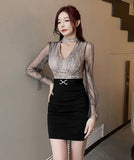 【2色】ミニドレス キャバドレス レース かわいい 新作 谷間魅せ セクシー my2-ym8709