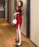 チュール  気質  ロングドレス  淑やか  セクシー  披露宴  二次会  LT2-JY5492