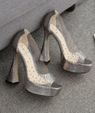 ハイヒール パンプス 透明 キラキラ セクシー レベルアップ 新作 YN5007