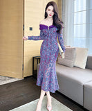 ロングドレス  レース セクシー  高品質  着瘦せ 宴会 二次会  LT2-JY20019