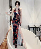 【2色】セクシー 花柄 谷間魅せ 指名 Chic チャイナ スリット 脚長効果 XH2-MLS7294