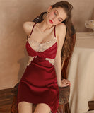 【3色】 レース パジャマ セクシーパッチワーク バックレス ルームウェア XH8-GR1615