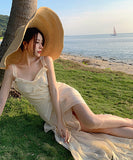 【２色】サンドレス チュール 仙女風 フリル セクシー 淑やかXH2‐QJ8923