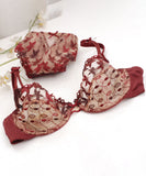 【上下セット】ブラ 下着 ランジェリー 新作 刺繡 セクシー 透け感 大人かわいい my9-xq201303