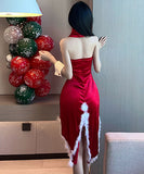 3点 不規則 コスプレ サンタ服  キャバドレス  セクシー  かわいい ふわふわ LT2-MLS7607