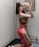 セクシー タイトドレス パッチワーク レース 宴会 披露宴 XH2-JY4115