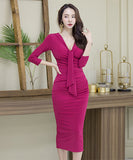 秋新作 キャバドレス 高級感 セクシー 素肌感 谷間魅せ エレガント セレブ風 XH2-ZED883865A71