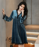 フランネル パジャマ ドレス 柔らかい 秋 冬 セクシー パジャマ ルームウェア MY8005