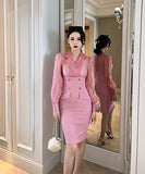 エレガント セレブ風 キャバスーツ セクシー 通勤 パッチワーク OL 淑女 XH2-JY20185