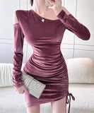 秋新作 不規則 セクシー タイトドレス 姉 高級感 おしゃれ XH2-LQE1065H418T