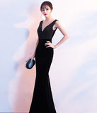 Vネック  パーティードレス  ロングドレス  セクシー 新年会 二次会 演奏会 LT2-HX61