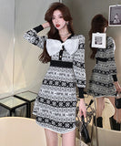 膝丈ドレス 花柄  蝶結び  キャバ嬢 大人可愛い おしゃれ  結婚式  二次会 LT2-LQE9768GT510