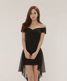 ミニドレス キャバドレス 高見え 姉 フリル 大人かわいい 肌見せ MY2-888203BM