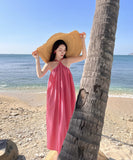 サンドレス 海辺 ホルターネック 大人可愛い ビーチ 夏新作 XH2-AQR1061#