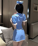 ハロウィン エロかわいい スチュワーデス 谷間魅せ 上下セット セクシー XH2-SBYX0395