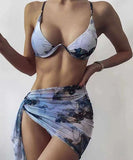 3点セット ビキニ セクシー 大理石柄 水着 モノキニ 海辺 XH7-CJ-Y52013