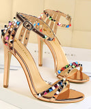 7色 ピカピカ キラキラ サンダル ハイヒール 履きやすい 脚長効果ゴ ージャス 姉 MY5-DS267-2