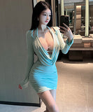 ミニドレス  キャバドレス  透かし彫り セクシー バー  谷間魅せ  LT2-LQE9352BF05