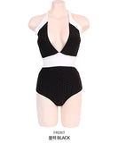 2色 black&white ビキニ 温泉 セクシー 谷間魅せ リボン 水着 モノキニ XH7-DP-A30430