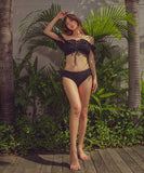 3色 ワンショルダー スプリット 水着  プリーツ 温泉 水着 YN7015-DP-A38905