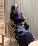 ニット ロングドレス 女性 Aライン ロングドレス 二次会 同伴 XY2-ZRD888053GT549