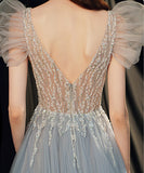 バースデーロングドレス 宴会 パーティー 演奏会 パフスリーブ キラキラ XH2-JZ1