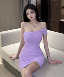 【3色】キャバドレス セクシー 指名 ワンショルダー 肌見せ XH2-MLS7184