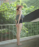 フリル チェック柄 かわいい 水着 ビキニ タンキニ モノキニ 新作 海辺 MY7-KSD